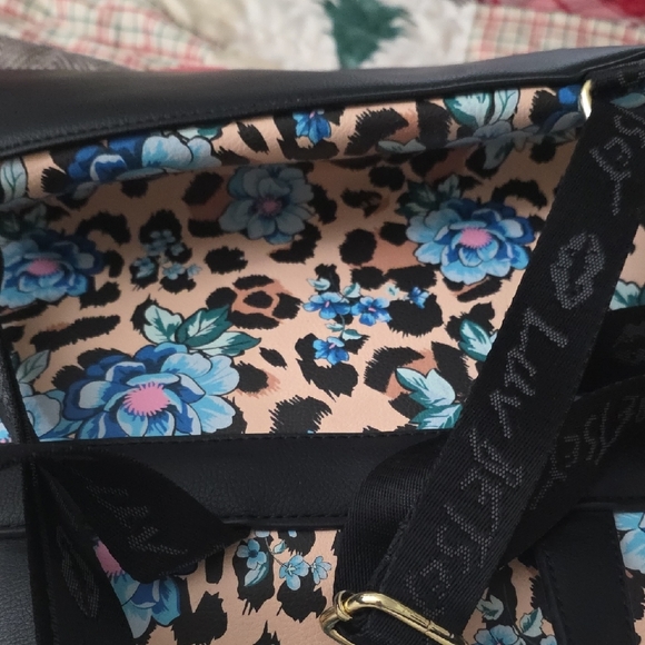 Betsey Johnson Floral Leopard Backpack - Blue and Tan - Picture 9 of 16
